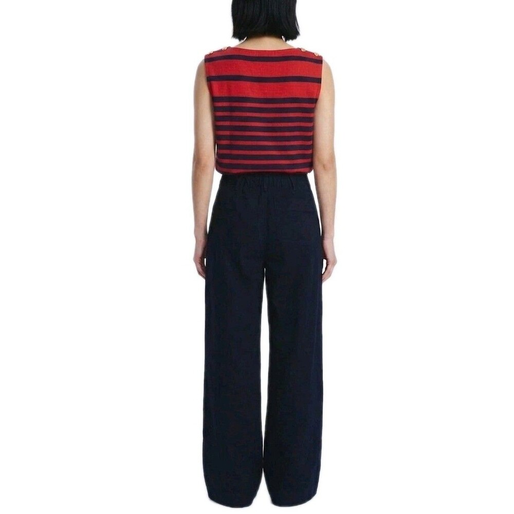 Free Assembly Women's XXL Wide Leg Patch Pocket High Waist 32" Inseam Dark Navy